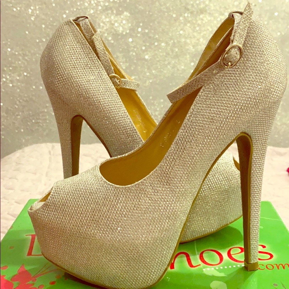 Silver Glitter Heels